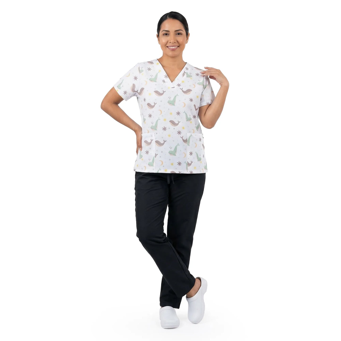 Uniforme Antifluido Estampado - Ballenas