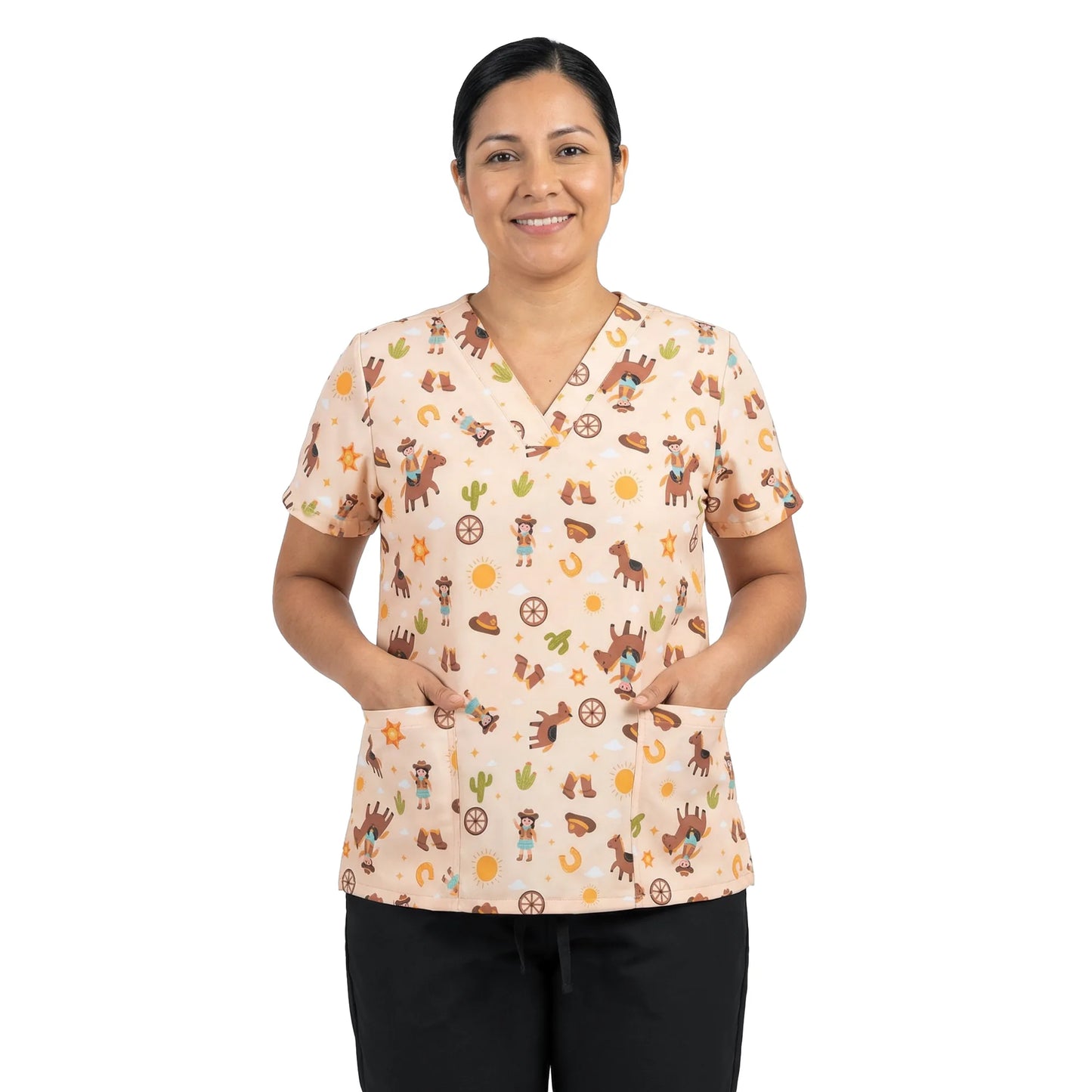 Uniforme Antifluido Estampado - Caballos